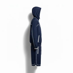 Breathable Polyester Knit Solid Color Casual Spring <b>Jacket</b> Set Windproof <b>Lightweight</b> Hooded Elastic Waist Shorts Plus Size Men's - Product Image 2