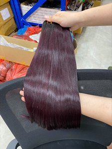 Extensiones de cabello de color borgoña súper doble dibujado de cabello crudo vietnamita de la mejor calidad - Product Image 2