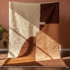 Alfombra de Lana Beni Ourain Marroquí Anudada a Mano – Alfombra Boho Geométrica Bereber Hecha a Mano, Tamaño Personalizado, Venta al Por Mayor - Product Image 2