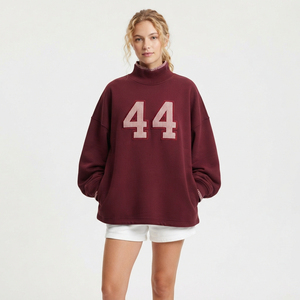 Sweat-shirt d'hiver surdimensionné pour femme, vert, col roulé, doublé polaire, en coton imprimé, manches longues, décontracté, avec logo frontal, taille 42 - Product Image 5