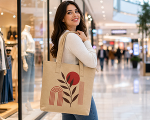 300gsm Khaki <b>Canvas</b> <b>Tote</b> Bag Zipper Closure Cotton Shopping Bag 20x18x3 Custom Logo Eco Friendly Reusable Large Polyester Lining - Product Image 3