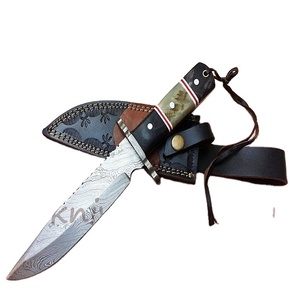 Damascus Steel HandMade Out door knife with leather sheath (Smk1545) - Product Image 1
