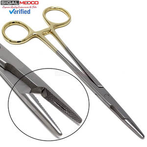 Portaagujas Olsen Hegar SIGAL MEDCO con mango dorado SM-SR-0316 de 5.5 pulgadas, acero inoxidable alemán de primera calidad, manual, para cirugía. - Product Image 6