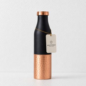 Botella de Agua de Cobre de Moda, Hecha a Mano, con Acabado Pulido Espejo, Forma Cilíndrica Lisa con Tapa de Rosca - Product Image 2