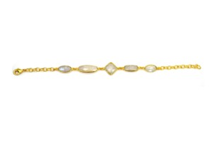 Luxury White Rainbow Moonstone Natural Gemstone Gold-Plated Adjustable <b>Bracelet</b> for special person - Product Image 5
