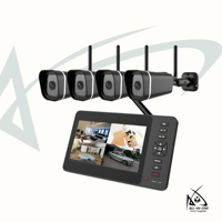 Kit de Seguridad Inteligente para el Hogar Sudex GSC OEM 1080P, Sistema CCTV con Pantalla TFT de 7'', Enchufe US/EU, Fácil Monitoreo Remoto, Exterior IP66 Impermeable
