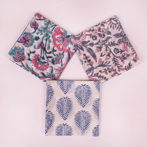 Foulard 100% Coton Respirant Imprimé au Bloc, Bandana Fait Main en Inde, Cache-Visage d'Été, Écharpe Ceinture, Accessoire de Sac à Main - Product Image 1