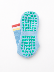 JUNZU <b>Women's</b> Light Blue Crew <b>Socks</b> with Anti-Slip Grip Quick Dry Breathable Fabric Ribbed Cuff-Standard Thickness for Daily Use - Product Image 2