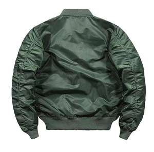 Chaqueta de satén para hombre al por mayor, corte ajustado, con cremallera, cuello alto, forro polar acolchado, cremallera izquierda, estilo urbano de invierno en azul y verde - Product Image 2