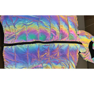 Rainbow <b>Reflective</b> <b>Jacket</b> Waterproof Style Outerwear With Colorful <b>Reflective</b> Effect For Cycling <b>Running</b> And Travel Activities - Product Image 5