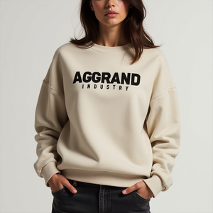 High Quality 100% Cotton Fleece Streetwear Design <b>Sweatshirts</b> for <b>Women</b> Embroidered Front Logo Crewneck <b>Black</b> <b>Sweatshirt</b> - Product Image 5