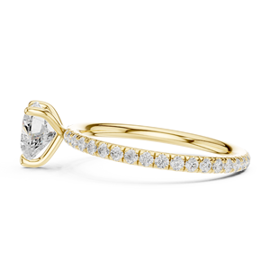Bague de fiançailles classique en or 10k 14k 18k avec diamant de laboratoire taille cœur 1 carat, rapport IGI, diamant VS DEF pour anniversaire et mariage - Product Image 4
