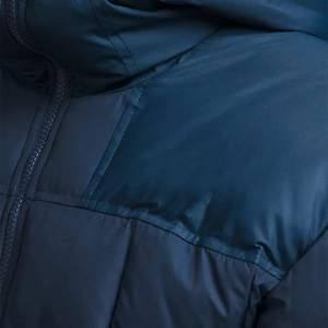 Men's Hooded Casual Puffer Jacket with Front Logo <b>Waterproof</b> & Windproof Soft Padding Warm Feel for Cold Weather - Product Image 4