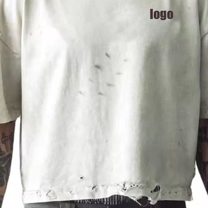 Camiseta Corta Oversize con Efecto Desgastado por el Sol, 100% Algodón, de Alta Calidad, para Uso Casual o Urbano, Unisex - Product Image 4