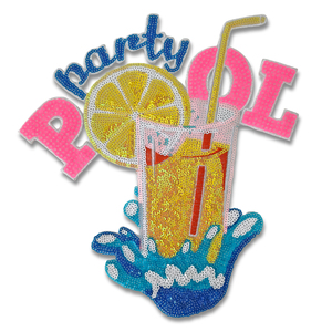 Parche Termoadhesivo de Lentejuelas con Diseño de Bebida para Fiesta de Verano - Product Image 1