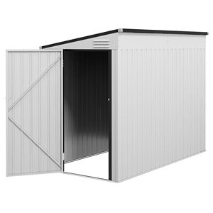 Casetta da Giardino in Metallo Bianco 4x8 piedi con Porta Lucchettabile, Prese d'Aria e Montaggio Semplice per Stoccaggio Esterno - Product Image 1
