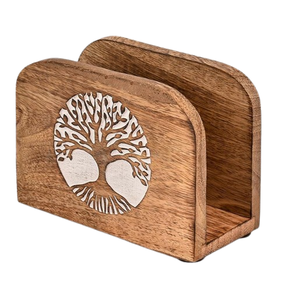 Upright Dispenser for Kitchen <b>Dining</b> Room Best Design Durable <b>Butterfly</b> Shape Acacia Wooden Napkin Holder Tissue Boxes Decor - Product Image 2