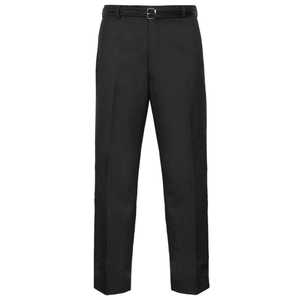 Pantalon de travail formel pour homme, tissu imperméable, coupe droite, noir, avec poches latérales. - Product Image 2