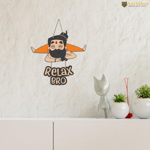 Décoration murale en bois imprimée Relax Bro avec citations pour la décoration de la maison, salon, chambre à coucher, objet décoratif en bois - Product Image 3