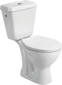Toilette WC moderne en céramique deux pièces montée au sol avec réservoir dissimulé siège de toilette à double chasse S-Trap Ready Ship - Product Image 6