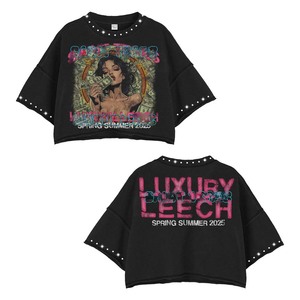 Camiseta de Mujer con Lavado Ácido, 240 GSM, Algodón Premium, Jersey Beige, Estampado Gráfico Vintage, Logotipo Personalizado, Transpirable - Product Image 2