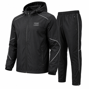 Chaqueta Cortavientos con Capucha, Diseño de Bloques de Color Sólido, Traje Deportivo Unisex, Logotipo Personalizado, Etiqueta Privada, Entrenamiento, Impermeable, Ligero - Product Image 1