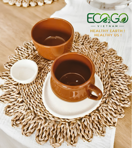 Eco-Friendly Hand Woven Seagrass Placemat Round Braided Sedge Table <b>Mat</b> for Boho Dining Decor Eco2go Vietnam - Product Image 6