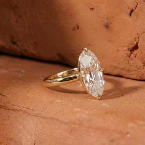 Anillo Solitario de Diamante Premium Corte Moval de Mina Antigua, Cultivado en Laboratorio, 2.02CT, Certificado IGI, con Oro Sólido de 18K, Anillo de Compromiso para Mujer, para Novia - Product Image 3