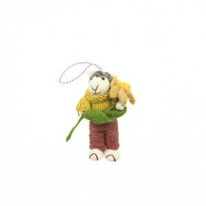 Ornement de Noël en feutre fait main Sunny Meadow Bunny Marigold Golden - Écologique, taille personnalisable, vente en gros d'usine - Product Image 1