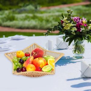 Bandeja de Frutas de Ratán en Forma de Estrella Hecha a Mano - Cesta de Mimbre Ecológica para Aperitivos, Decoración Navideña y Fiestas - Product Image 4