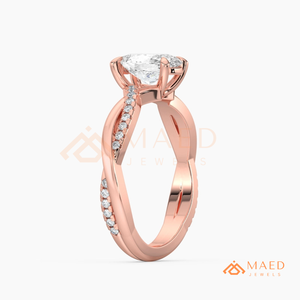 Rose Gold Oval Moissanite Engagement Ring Lab Grown Diamond Bridal Jewelry Women USA Anniversary Band - Product Image 6