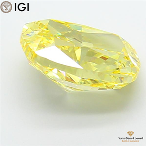 Bijoux fins, diamant de laboratoire CVD certifié IGI, clarté VS1, couleur jaune vif fantaisie, forme coussin, 6,01 carats, pour un usage quotidien - Product Image 5