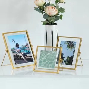 Unique Metal Glass Photo <b>Frame</b> Wall Display <b>Picture</b> Holder Modern Home Decor - Product Image 5
