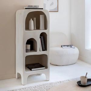 Librería Vandana Maxima Arista blanca con efecto hormigón y acabado madera - Product Image 1