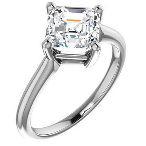 Anillo Solitario de Moissanita con Corte Asscher, Plata de Ley 925, Chapado en Oro de 18K, Forma de Constelación, Anillo de Compromiso, Boda, Promesa, de Lujo - Product Image 4