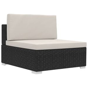 Juego de 4 Sofás de Jardín en Negro y Blanco Crema, Colección de Muebles Elegantes para Exteriores - Product Image 4