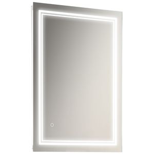 Specchio da Bagno a LED 32x24 da Parete, Specchio Intelligente con Touch Screen, Impermeabile, Cornice in Rame, Illuminazione Orizzontale e Verticale - Product Image 1