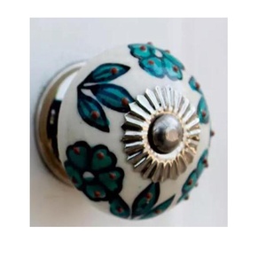 Perilla de armario de cerámica Floral verde bosque, cajón, armario, cajones, manija de puerta de armario de cocina para el hogar, cocina decorativa - Product Image 1