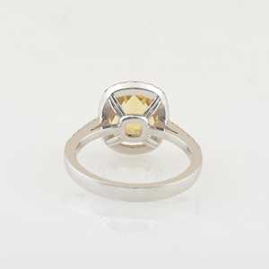 Bague de fiançailles en citrine orange, halo, certifiée, grande citrine, bague de mariage, bijoux fins - Product Image 4