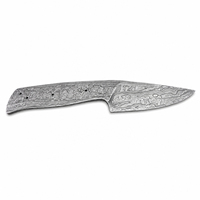 Couteau Burraq personnalisé fait main en acier Damas, lame vierge à pointe tombante avec manche en acier, 9 pouces, pour le camping et la cuisine