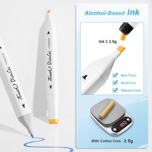 Set di pennarelli a scalpello a doppia punta a 80 colori per pennarelli da colorare con alcool a inchiostro impermeabile per pittura regalo - Product Image 2