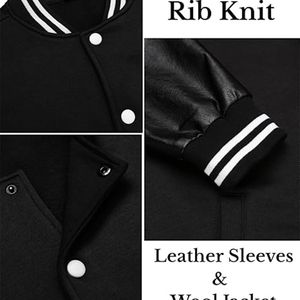 Custom Wholesale Thick Full Sleeve Wool Patchwork <b>Warm</b> Hooded <b>Waterproof</b> Unisex High School Casual Cheerleader Lettermen <b>Jacket</b> - Product Image 3