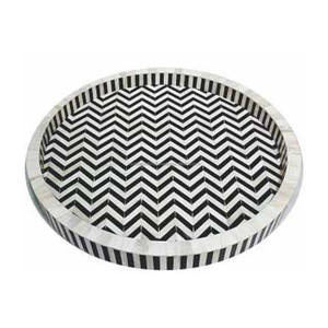 Grand plateau de service vintage et moderne en faux marbre blanc plateau de rangement de salle de bain en résine personnalisé plateau de coiffeuse intérieur pour la maison - Product Image 3