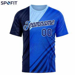Maillot de football personnalisé pour homme SPOFIT, impression sublimée, col rond, manches courtes, polyester respirant, nom de l'équipe, design 00 - Product Image 3