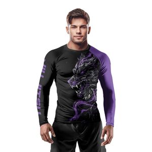 Wholesale Custom Unisex Rashguard UPF 50 Sublimation UV Protection Body Fit Compression Polyester OEM Factory Made OEM Wholesale - Product Image 3