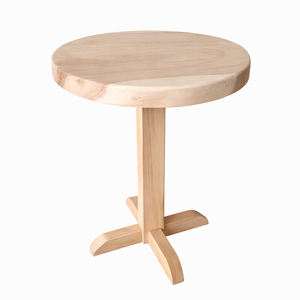 Mesa Redonda de Madera de Suar Sólida, Ecológica, Duradera y Elegante con Base de Patas de Gallina para Cafetería, Restaurante y Hotel - Product Image 1