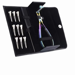 High Quality Surgical Grade Stainless Steel <b>Tape</b>-in Press Hair Extension Pliers Sectioning Clips Private Label Commercial Use - Product Image 3