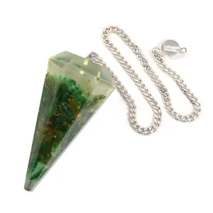 100% Natural Green Aventurine Orgone Pendulum Feng Shui Dowsing Agate Gemstone for Semi-Precious Stone Crafts Worldwide