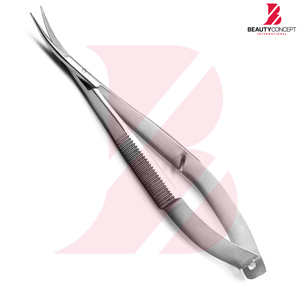 Ciseaux de beauté à ressort en acier inoxydable, nouvelle arrivée, à pointe incurvée, pour broderie, couture, cils et sourcils, pour la coupe et le façonnage - Product Image 2