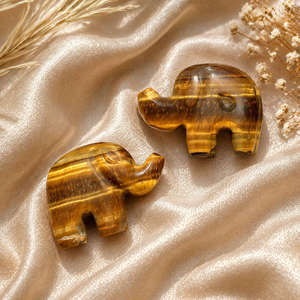 Ojo de Tigre Natural Tallado en Forma de Elefante, Gema Suelta Pulida, Amuleto Animal, Suministro para Fabricación de Joyas, Venta al por Mayor, Se Vende por Pieza - Product Image 1